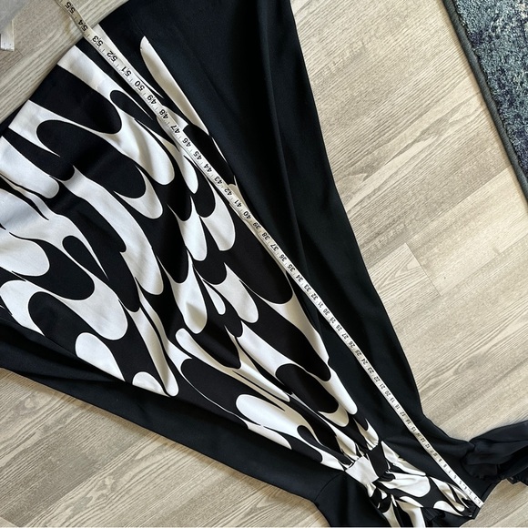 Vintage Montgomery Ward Retro Black and White Women's Maxi Dress - Picture 10 of 11